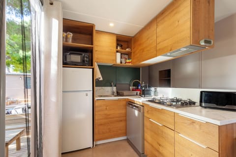 Fridge, microwave, stovetop, dishwasher