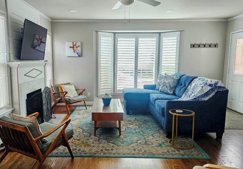 Living room with outdoor patio.