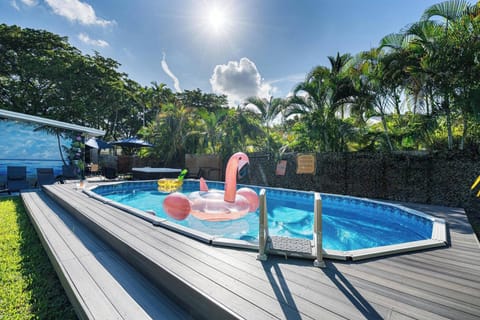 Enjoy the sun and crystal-clear water in the pool.