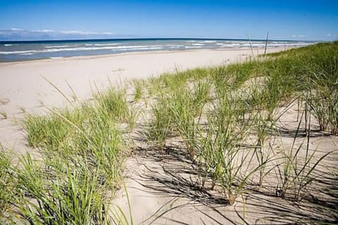 Beach nearby, sun loungers, beach towels