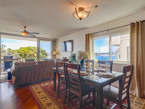 Dining area and living room