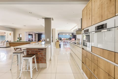 Open plan kitchen and living space.