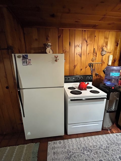 Fridge, oven, stovetop, coffee/tea maker