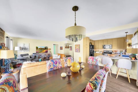 Kitchen open to dining area
