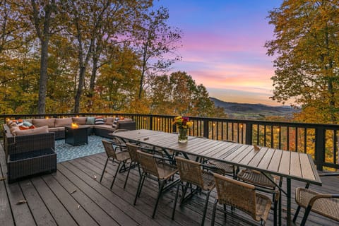 Abundant seating options including outdoor dining table for 12.