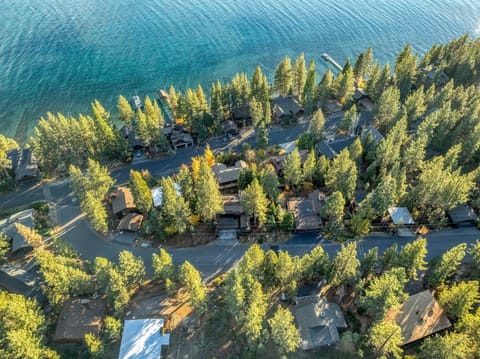 Exterior: Aerial view of the home, close proximity to the shores of Lake Tahoe