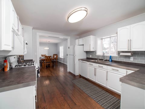 Kitchen open to the dining area