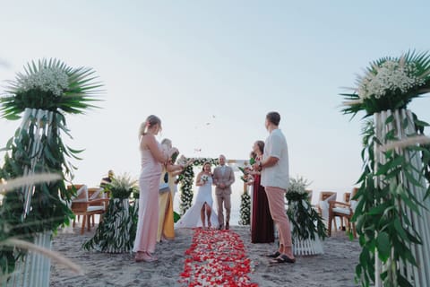 Outdoor banquet area