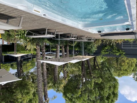 Shade, Reflection, Swimming Pool, Eco Hotel, Daylighting, Water Feature