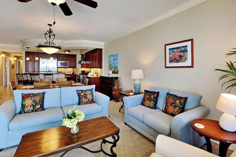 Living Room - Bella Riva Resort Unit 205, Okaloosa Island Fort Walton Beach Florida Vacation Condo Rentals by Sunset Resort Rentals