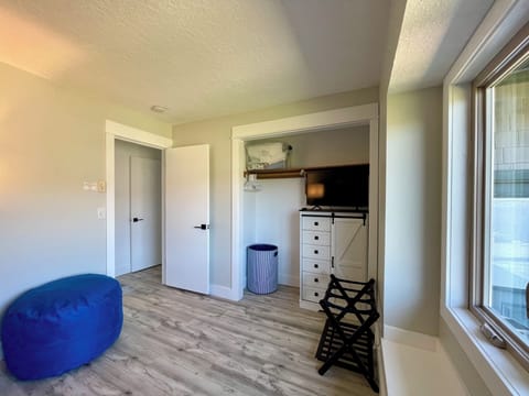 Bedroom 3, Roku TV, closet and dresser.