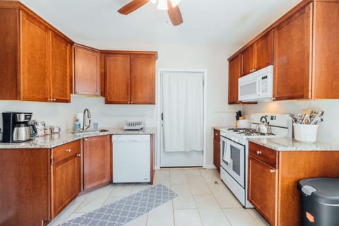 Our fully equipped kitchen is a perfect place to enjoy your own home-cooked meals