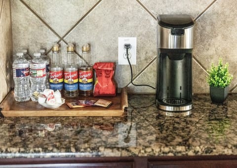 Coffee bar has a starter pack with coffee, Keurig & drip coffee machine