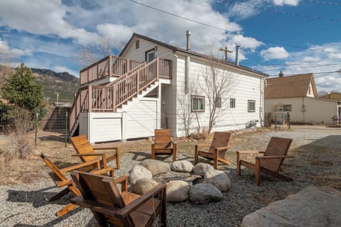 Fire pit on west side of house