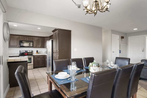 Dining table with seating for 8