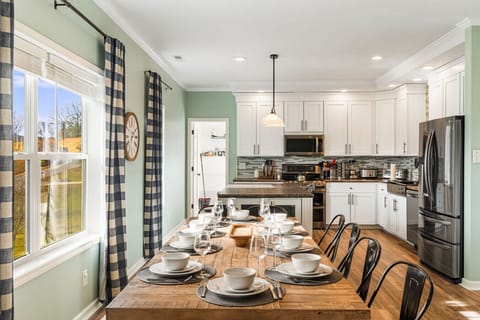 Second floor kitchen with seating for 10