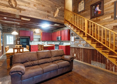 Living room view of kitchen