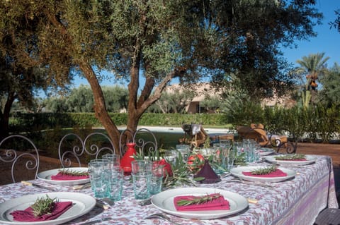 Outdoor banquet area