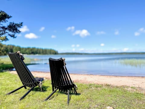 Beach nearby, sun loungers