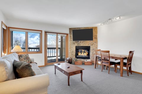 Living room with ski area view