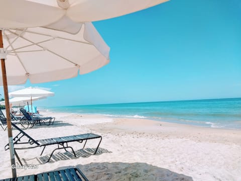 Sun loungers, beach towels