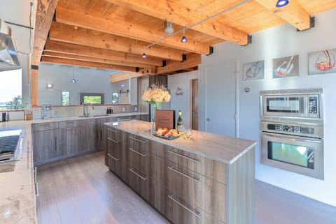 Modern appliances complete with a double oven