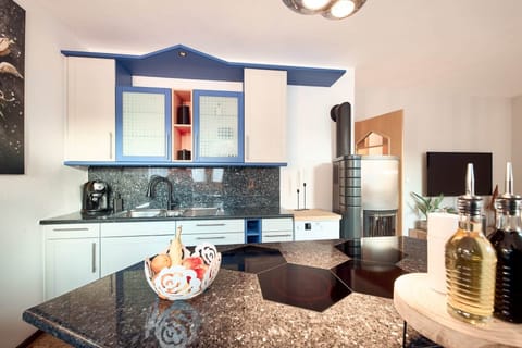 Stylish kitchen with modern appliances.