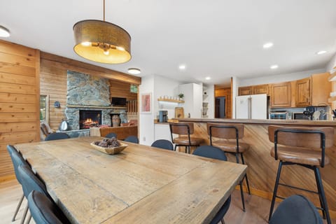 Kitchen opens to great room.