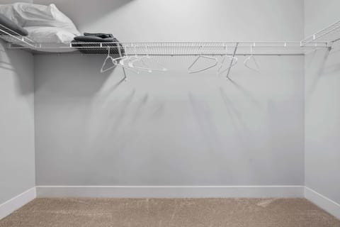 Walk in closets with extra linens.