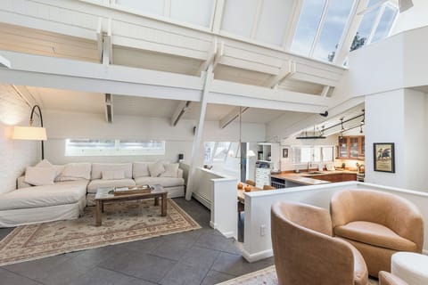 Main Living Space - Wood burning fireplace, TV