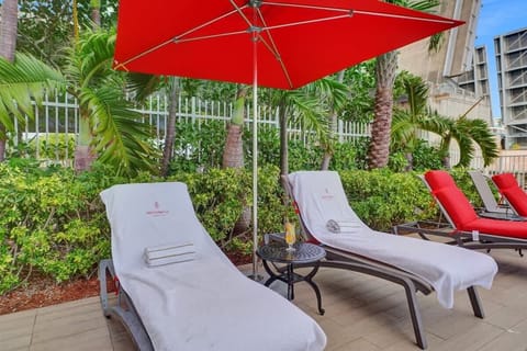 Sun loungers by the pool