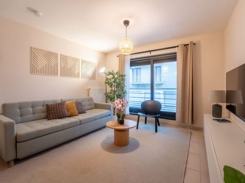 Interior Design, Furniture, Flooring, Floor, Couch, Living Room, Ceiling, Table, Apartment, Wood Flooring