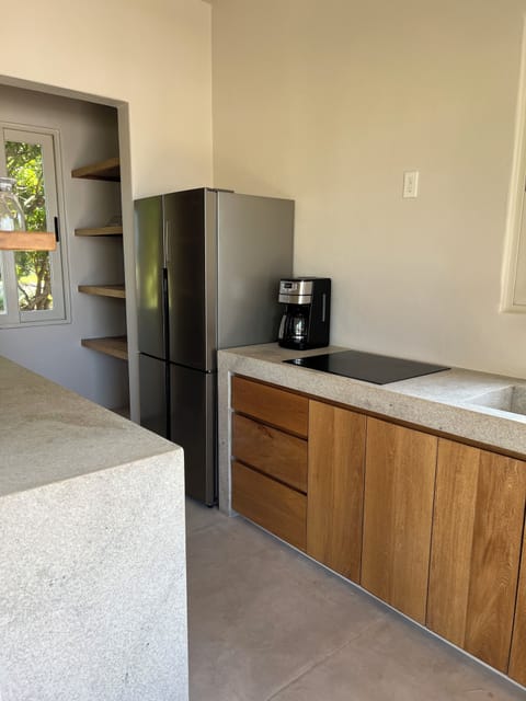 Full size refrigerator with coffee machine