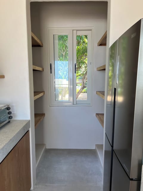 Kitchen pantry with toaster oven