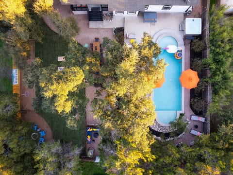 We had to get the drone pretty high up to take a photo of the entire backyard.