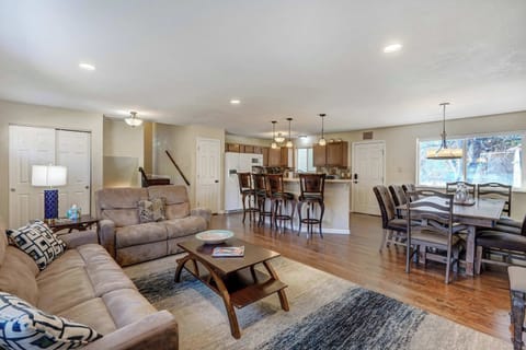 Spacious and inviting lower-level lounge, perfect for unwinding or enjoying family time.