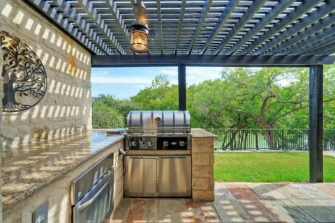 Enjoy delicious outdoor meals with our convenient grill setup.
