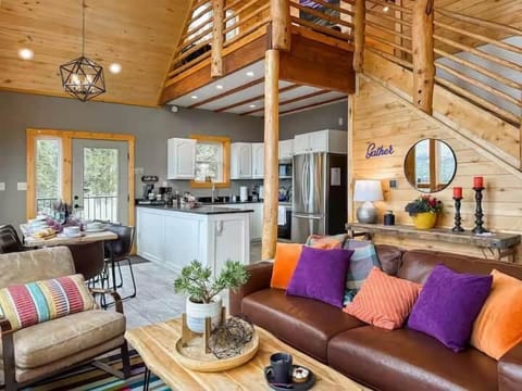 Inside you'll find the open living and dining room.