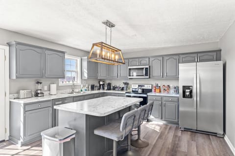 Fully stocked and newly upgraded kitchen.