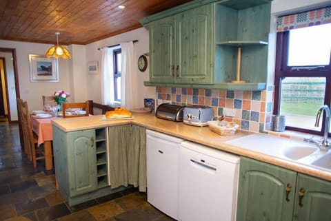 Kitchen with dishwasher and fridge