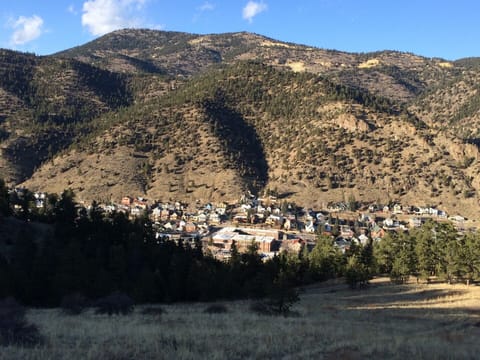 Town of Idaho Springs from above the waterfall