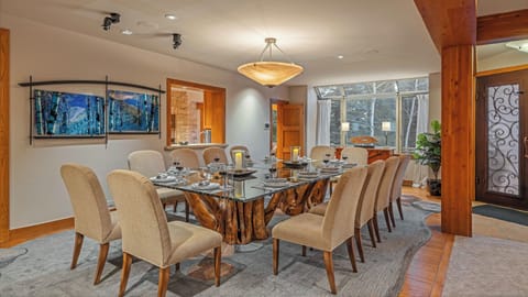 Main level dining area seats 12