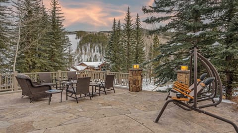 Front patio on main level with ski resort views!