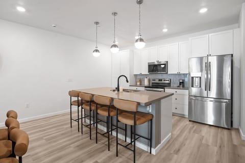 kitchen with bar open layout
