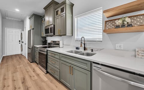 Beautiful kitchen, stocked and ready to go for you and your guests to use!