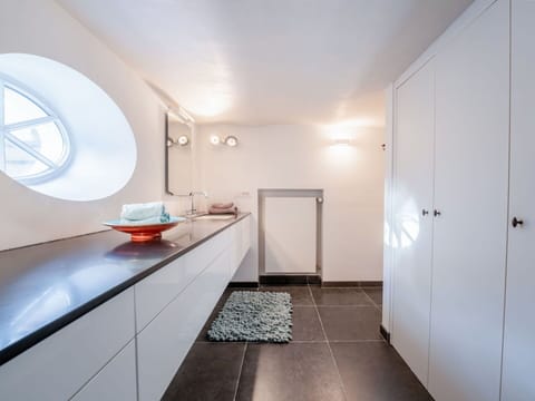 Interior Design, Flooring, Ceiling, Floor, Plumbing Fixture, Countertop, Tap, Light Fixture, Kitchen, Sink