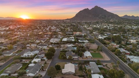 Camelback Mountain aerial at sunset-yep, you are very close to the iconic Camelback!