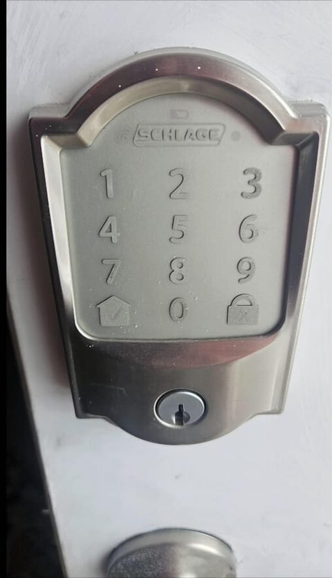 Coded entry front door keypad.