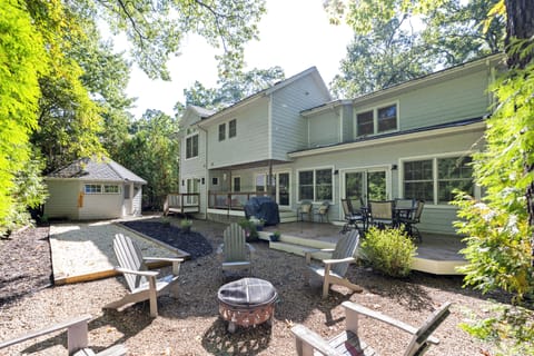 Fire pit and Bocce ball out back