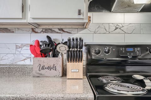 Including cookware, utensils, and modern appliances.